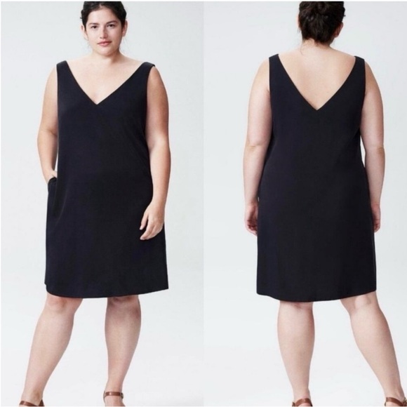 Universal Standard 3XS Jade Cupro V Neck Tank Dress Party Womens Fall Layering - Picture 1 of 9